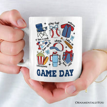 Carregar imagem no visualizador da galeria, Retro Game Day Baseball Personalized Mug, Sports Lover Gift with Custom Name