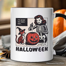 Carregar imagem no visualizador da galeria, It’s Never Too Early for Halloween Personalized Mug, Funny Retro Gift with Custom Name