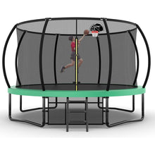 Carregar imagem no visualizador da galeria, 12FT Recreational Kids Trampoline with Safety Enclosure Net & Ladder, Outdoor Recreational Trampolines