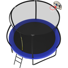 Load image into Gallery viewer, 10FT Recreational Trampoline with Enclosure for Kids Adults, ASTM Approved, Outdoor Trampoline with Wind Stakes and Ladder for Kids Apex Series, 10 FOOT Trampoline