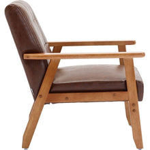 Carregar imagem no visualizador da galeria, Accent Chairs Set of 2 with Side Table, Mid Century Modern Accent Chair, Wood and Fabric Armchairs Side Chair, Lounge Reading Comfy Arm Chair for Living Room, Bedroom, Office