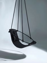 Carregar imagem no visualizador da galeria, Faux Leather Round Hanging Chair Black