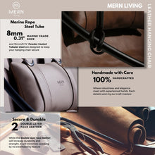 Carregar imagem no visualizador da galeria, Faux Leather Round Hanging Chair Brown