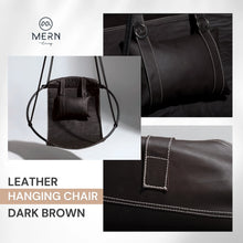 Carregar imagem no visualizador da galeria, Faux Leather Round Hanging Chair Dark Brown