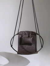 Carregar imagem no visualizador da galeria, Faux Leather Round Hanging Chair Dark Brown