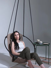 Carregar imagem no visualizador da galeria, Faux Leather Round Hanging Chair Mink