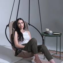 Carregar imagem no visualizador da galeria, Faux Leather Round Hanging Chair Mink