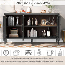 Load image into Gallery viewer, Wood Storage Cabinet with Three tempered glass doors and Adjustable Shelf,Suitable for living room, study and entrance