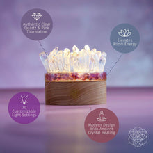 Carregar imagem no visualizador da galeria, Find My Peace - Quartz & Tourmaline Lamp of Blooming Tranquility