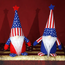 Load image into Gallery viewer, American Flag Colored Plush Gnome, Patriotic Home Decor