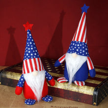 Load image into Gallery viewer, American Flag Colored Plush Gnome, Patriotic Home Decor