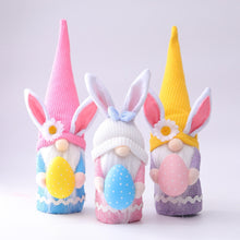 Carregar imagem no visualizador da galeria, Easter Plush Gnome Tabletop Set, Colorful Bunny and Eggs
