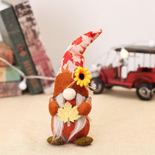 Cargar imagen en el visor de la galería, Fall Inspired Plush Gnome Set, Pumpkin, Autumn Leaf, and Sunflower Elements