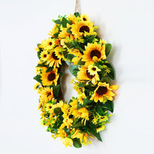 Carregar imagem no visualizador da galeria, Sunflower Wreath for Front Door or Home, 20 Inches