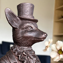 Cargar imagen en el visor de la galería, Standing Fox Bronze Bowl | Dapper Critters Collection