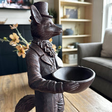 Cargar imagen en el visor de la galería, Standing Fox Bronze Bowl | Dapper Critters Collection
