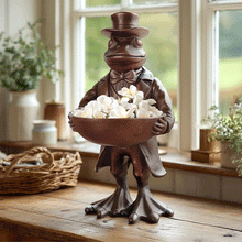 Carregar imagem no visualizador da galeria, Charming Frog Bronze Bowl | Dapper Critters Collection