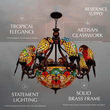 Carregar imagem no visualizador da galeria, Glass Parrot Chandelier