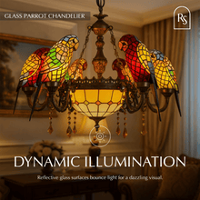 Carregar imagem no visualizador da galeria, Glass Parrot Chandelier