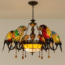 Carregar imagem no visualizador da galeria, Glass Parrot Chandelier