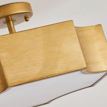 Carregar imagem no visualizador da galeria, 3-Light Vintage Golden LED Semi Flush Mount Light for Entrance, Closet, Kitchen