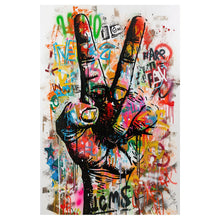 Load image into Gallery viewer, Modern Street Art Wallpaper. Graffiti Peace Sign Wall Mural. #6819