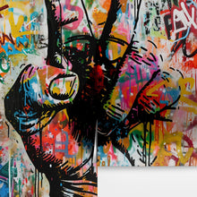 Load image into Gallery viewer, Modern Street Art Wallpaper. Graffiti Peace Sign Wall Mural. #6819