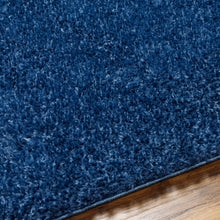 Carregar imagem no visualizador da galeria, Faina Solid Dark Blue Shag Rug Washable