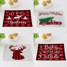 Carregar imagem no visualizador da galeria, Holiday Plaid Dinner Mats