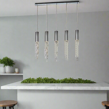 Carregar imagem no visualizador da galeria, 5 Lights - Hanging crystal light fixture for lobby, staircase, loft, stairwell