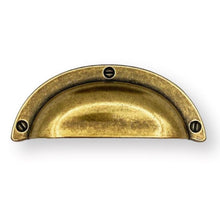 Load image into Gallery viewer, Cup Drawer Pulls "Amalfi" in Antique Brass