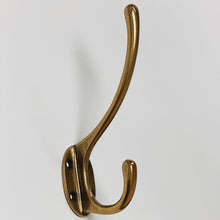 Load image into Gallery viewer, Antique Brass "Capri" Large Modern Wall Hat and Coat Hook