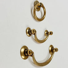 Load image into Gallery viewer, Brass Ring Pulls "Bail" Antique Brass Hardware