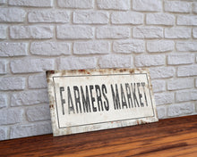 Cargar imagen en el visor de la galería, Farmer's Market Printed Canvas Sign Rusty Sign Distressed Wall Art Farmer's Market Cute Kitchen Sign