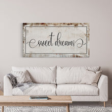 Load image into Gallery viewer, Sweet Dreams, Master bedroom sign for over bed, master bedroom wall decor, wall art for bedroom wall, sweet dreams canvas print, guest room