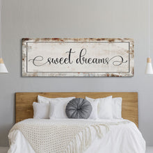 Load image into Gallery viewer, Sweet Dreams, Master bedroom sign for over bed, master bedroom wall decor, wall art for bedroom wall, sweet dreams canvas print, guest room