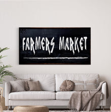 Cargar imagen en el visor de la galería, Farmer's Market Printed Canvas Sign Sign Distressed Wall Art Farmer's Market Cute Kitchen Sign Kitchen Wall Art