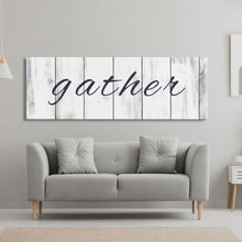 Load image into Gallery viewer, Gather Canvas Sign Gather Sign Large Gather Wood Sign Gather Sign Canvas Wood Dining Room Signs Dining Room Wall Decor Thanksgiving Signs
