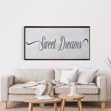Load image into Gallery viewer, Sweet Dreams Sign, Large Bedroom Wall Decor over the Bed, Farmhouse Decor, Wall Art Decor, Canvas Print, Bedroom Wall Decor