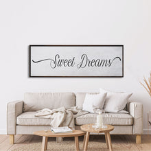 Load image into Gallery viewer, Sweet Dreams Sign, Large Bedroom Wall Decor over the Bed, Farmhouse Decor, Wall Art Decor, Canvas Print, Bedroom Wall Decor