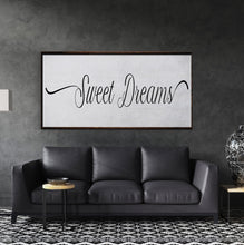 Load image into Gallery viewer, Sweet Dreams Sign, Large Bedroom Wall Decor over the Bed, Farmhouse Decor, Wall Art Decor, Canvas Print, Bedroom Wall Decor