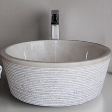 Carregar imagem no visualizador da galeria, European Sugar Marble Tapered Bathroom Above Vanity Vessel Sink (D)16" (H)6"