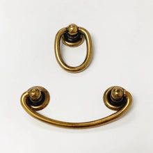 Load image into Gallery viewer, Brass Ring Pulls "Oval" Bail Drawer Pulls