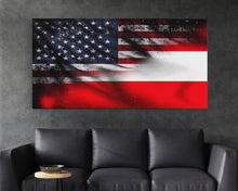 Load image into Gallery viewer, American and Austrian Flag Mashup, Austria Flag, Framed Canvas Print, Framed American Flag Art, Patriotic Immigrant Art