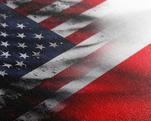 Load image into Gallery viewer, American and Austrian Flag Mashup, Austria Flag, Framed Canvas Print, Framed American Flag Art, Patriotic Immigrant Art