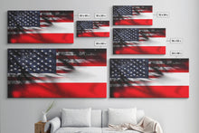 Load image into Gallery viewer, American and Austrian Flag Mashup, Austria Flag, Framed Canvas Print, Framed American Flag Art, Patriotic Immigrant Art