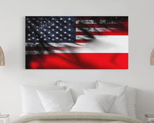 Load image into Gallery viewer, American and Austrian Flag Mashup, Austria Flag, Framed Canvas Print, Framed American Flag Art, Patriotic Immigrant Art