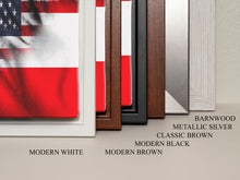 Load image into Gallery viewer, American and Austrian Flag Mashup, Austria Flag, Framed Canvas Print, Framed American Flag Art, Patriotic Immigrant Art