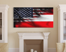 Load image into Gallery viewer, American and Austrian Flag Mashup, Austria Flag, Framed Canvas Print, Framed American Flag Art, Patriotic Immigrant Art