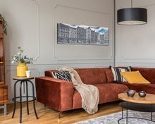 Cargar imagen en el visor de la galería, City Buildings Canvas Print, Large Urban Art Print, City Art, Row Of Buildings, Streetscape, Skyline, Panoramic, Wall Art, Canvas Print